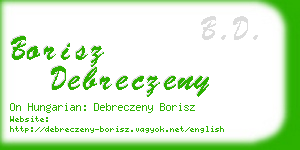borisz debreczeny business card